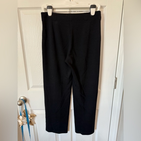Eileen Fisher Black Knit Wool Blend Stretch Pull On Pants Straight Leg Petite S - Picture 4 of 5